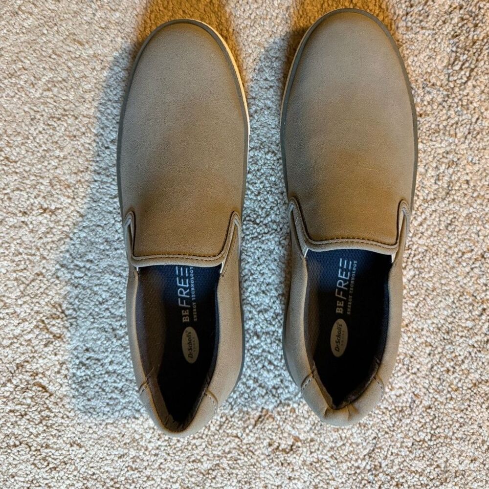 Dr. Scholl's Men's Slip-On Sneakers Size 10.5 Gray Faux Suede Be Free Comfort